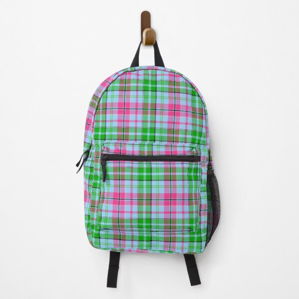 Item preview, Pink and Green Tartan Plaid On Blue Background designed and sold by PatternTitan.