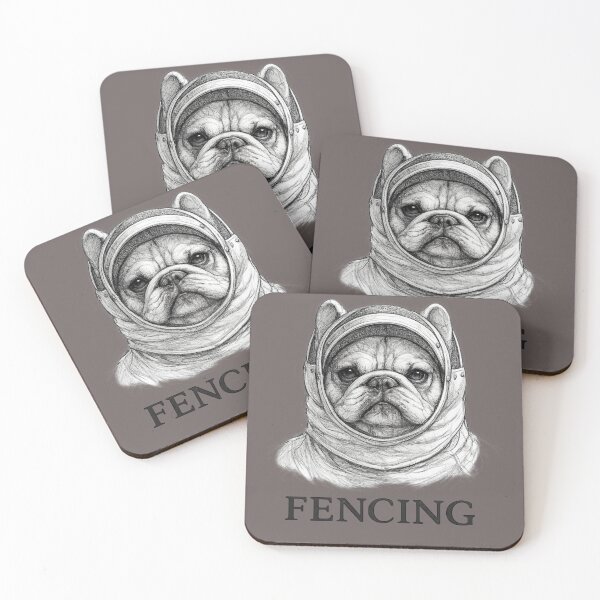 Item preview, Bulldog Fencer Portrait designed and sold by ChillCharmStudio.