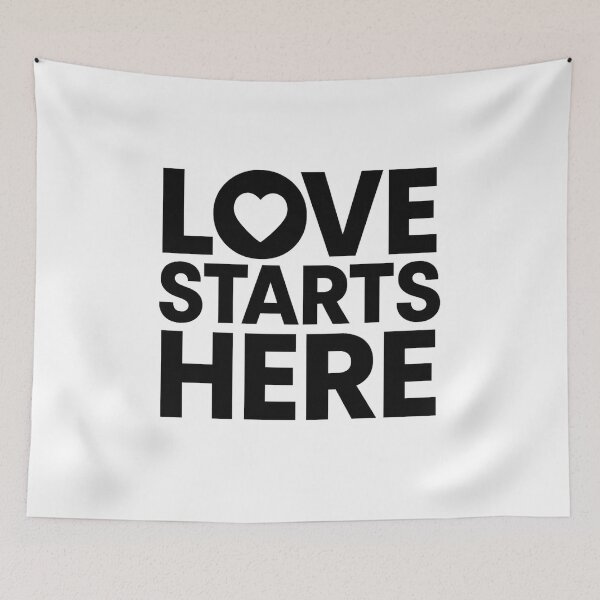 Item preview, Love Starts Here - Bold Valentine Typography Design designed and sold by MKreative Studio.