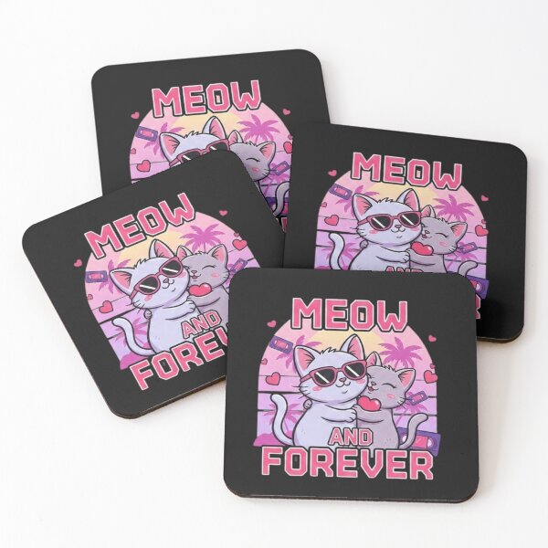 Item preview, Meow and Forever - 80s Retro Vaporwave Cat Couple Aesthetic designed and sold by TshirtAlles .