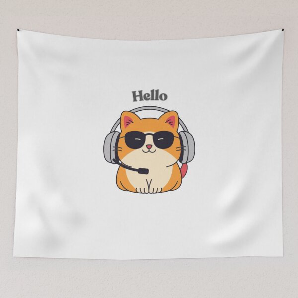 Item preview, cat hello designed and sold by RHINOHANDICRAFT.