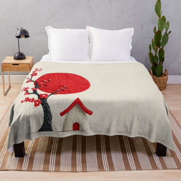 Item preview, Minimalist Sakura Red Sun Cottage designed and sold by bubblegoth.