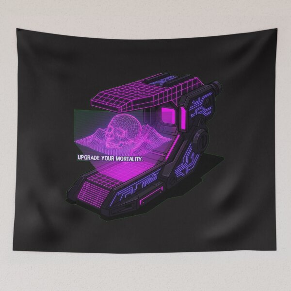 Item preview, The Topology Scanner Skull Synthwave Cyberpunk Art designed and sold by Thaivi Design.