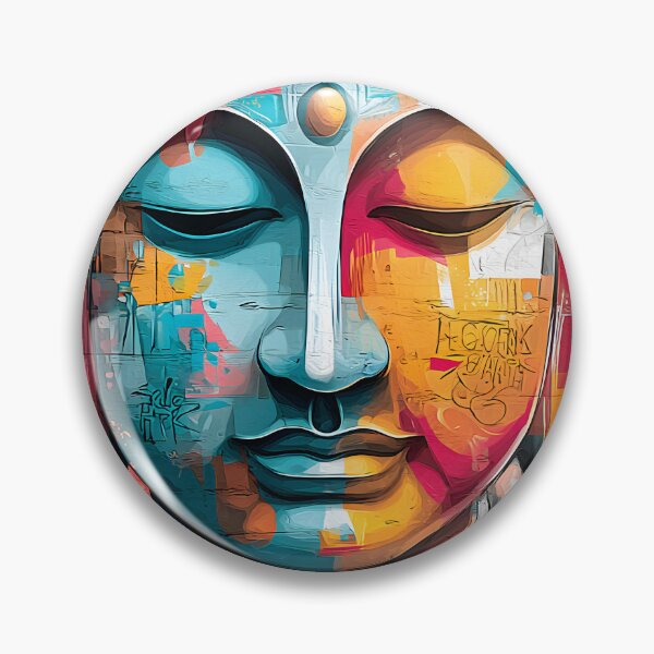 Item preview, Colorful Buddha Head with Graffiti Art Style designed and sold by Artessie.