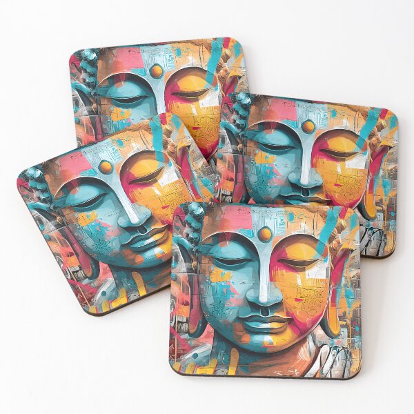 Item preview, Colorful Buddha Head with Graffiti Art Style designed and sold by Artessie.
