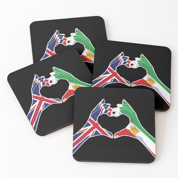 Item preview, British–Iranian Unity | Heart Hands with Lion and Sun designed and sold by FlagX.