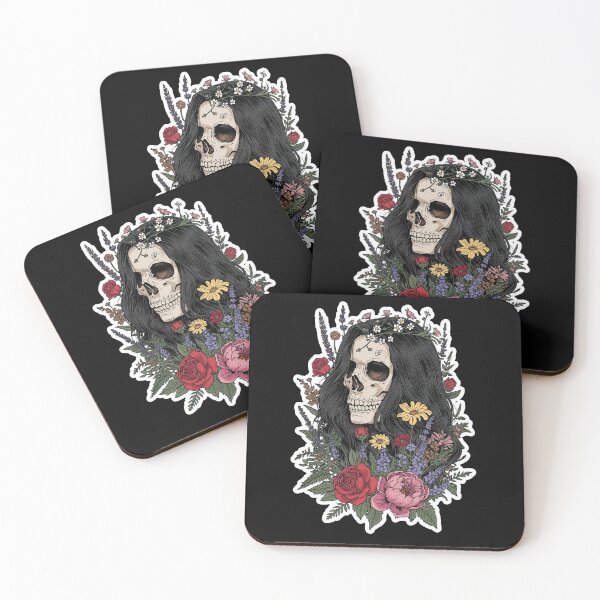 Item preview, Slavic Lady Midday Skull Floral Folklore Art designed and sold by Bone & Blade.