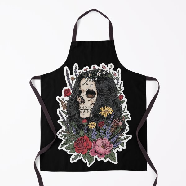 Item preview, Slavic Lady Midday Skull Floral Folklore Art designed and sold by Bone & Blade.