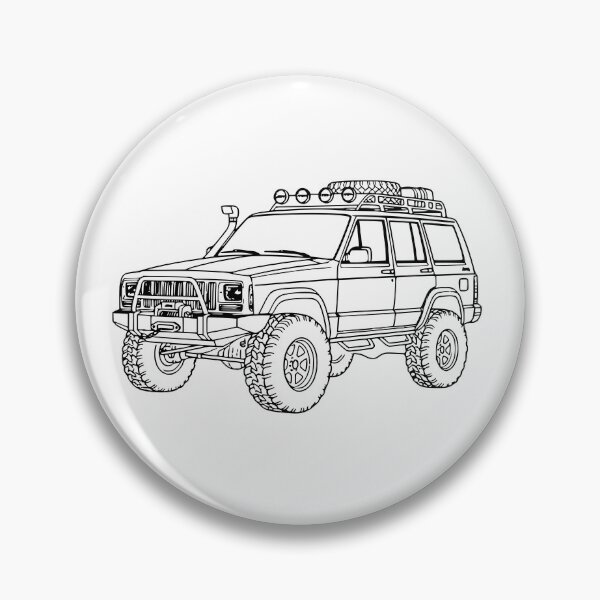Item preview, Classic Cherokee XJ Overland Line Art Black designed and sold by Off-Road-Zone.
