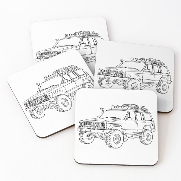 Item preview, Classic Cherokee XJ Overland Line Art Black designed and sold by Off-Road-Zone.