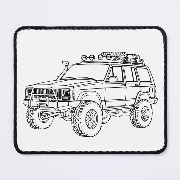 Item preview, Classic Cherokee XJ Overland Line Art Black designed and sold by Off-Road-Zone.