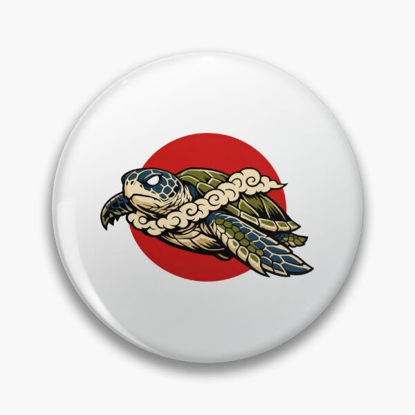 Item preview, Japanese Neo Traditional Sea Turtle Rising Sun designed and sold by zoughlal.