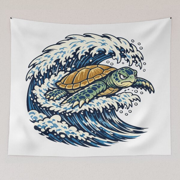 Item preview, Dynamic Diving Sea Turtle Comic Action Style designed and sold by zoughlal.