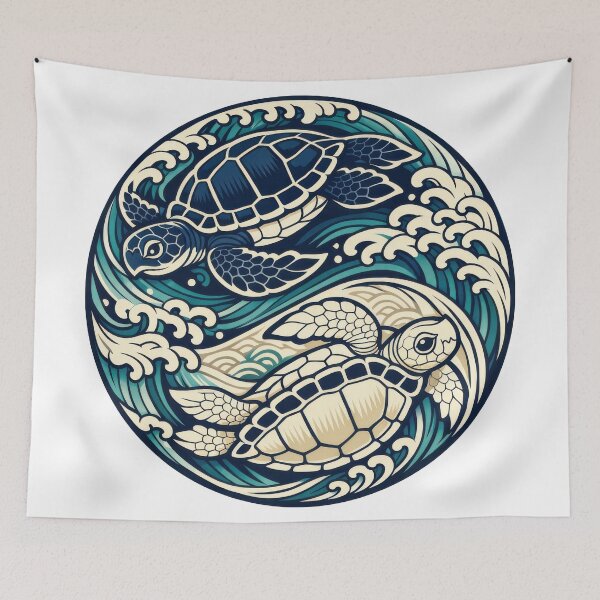 Item preview, Yin Yang Sea Turtles Balanced Ocean Harmony designed and sold by zoughlal.