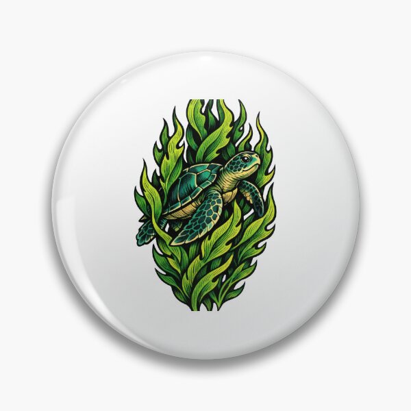 Item preview, Sea Turtle Drifting Through Stylized Kelp Forest designed and sold by zoughlal.