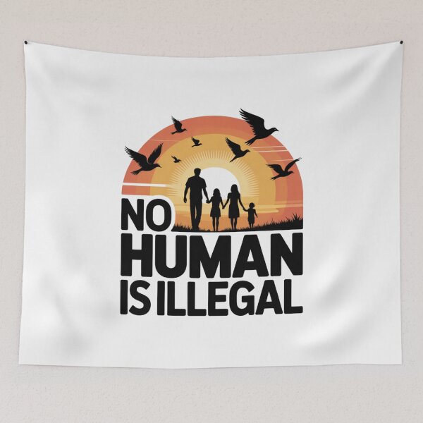 Item preview, No Human Is Illegal | Cosmic Humanity Art Print designed and sold by Panom Suavichien.