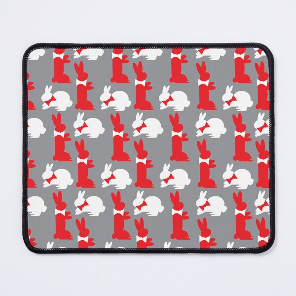 Item preview, Red & White Dapper Bunnies on Gray designed and sold by Digitalmyth's Designs.