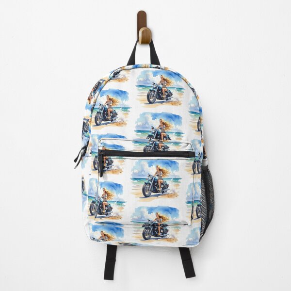 Item preview, Cruising on the beach, cruiser motorcycle with blonde woman designed and sold by LiskoDesign.