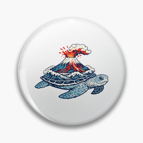 Item preview, Mount Fuji Volcano Erupting On Sea Turtle Back designed and sold by zoughlal.
