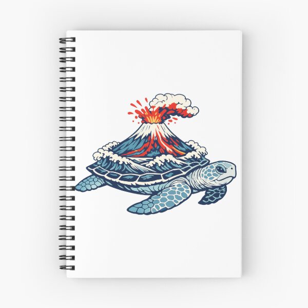 Item preview, Mount Fuji Volcano Erupting On Sea Turtle Back designed and sold by zoughlal.
