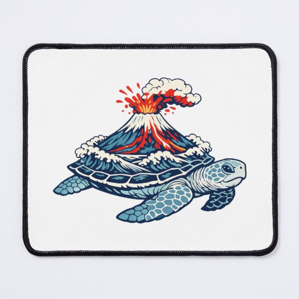 Item preview, Mount Fuji Volcano Erupting On Sea Turtle Back designed and sold by zoughlal.