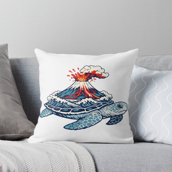 Item preview, Mount Fuji Volcano Erupting On Sea Turtle Back designed and sold by zoughlal.