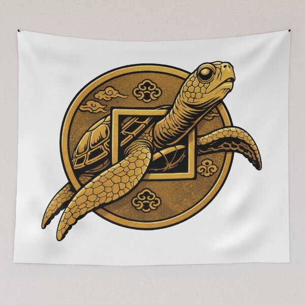 Item preview, Ancient Japanese Coin Sea Turtle Good Luck Charm designed and sold by zoughlal.