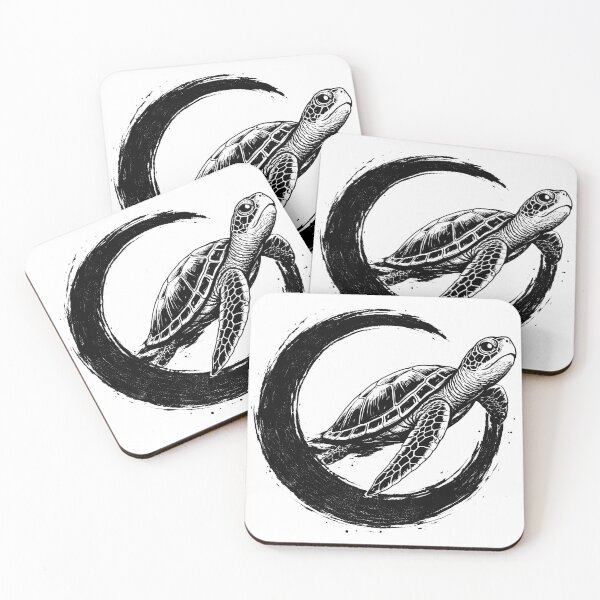 Item preview, Zen Enso Circle Sumi-e Ink Sea Turtle designed and sold by zoughlal.
