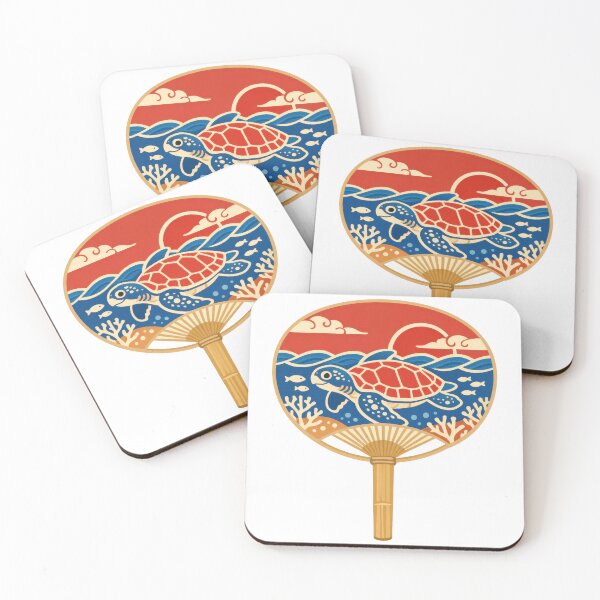 Item preview, Japanese Uchiwa Hand Fan Sea Turtle Design designed and sold by zoughlal.