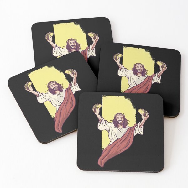 Item preview, Funny Jesus Holding Tacos Mexican Food Humor Christian Religion Faith Graphic designed and sold by DrawHandArt.