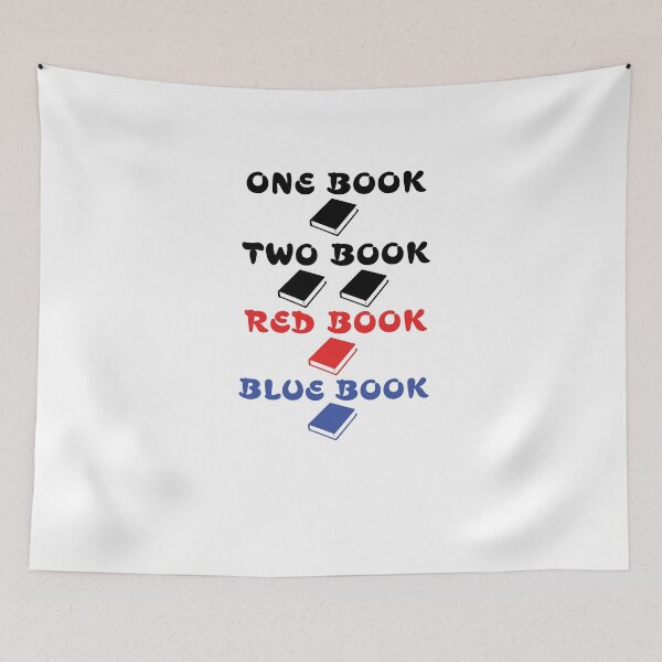 Aperçu de l'œuvre Un Livre Deux Livre Livre Rouge Livre Bleu créée et vendue par TeeTimeGuys.