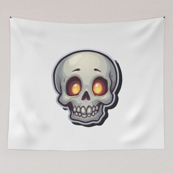 Item preview, Friendly Glowing Skull Buddy – Cute Spooky Cozy Halloween Art designed and sold by santi-ia.