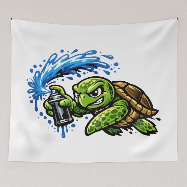 Item preview, Graffiti Artist Sea Turtle With Spray Paint Can designed and sold by zoughlal.