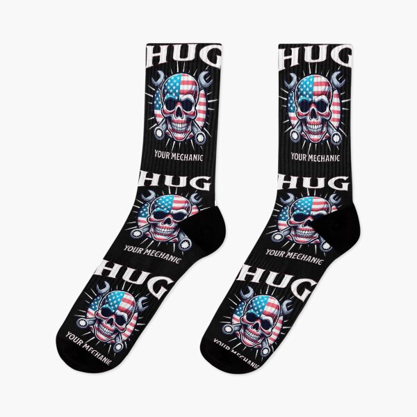 Item preview, Hug Your Mechanic USA American Flag Skull Face Wrench Garage America Tools Racing Cars Auto Mechanic Merica designed and sold by CarantinedChaos.