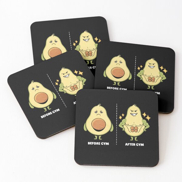 Item preview, Funny Avocado Before and After Gym Muscular Transformation designed and sold by DrawHandArt.