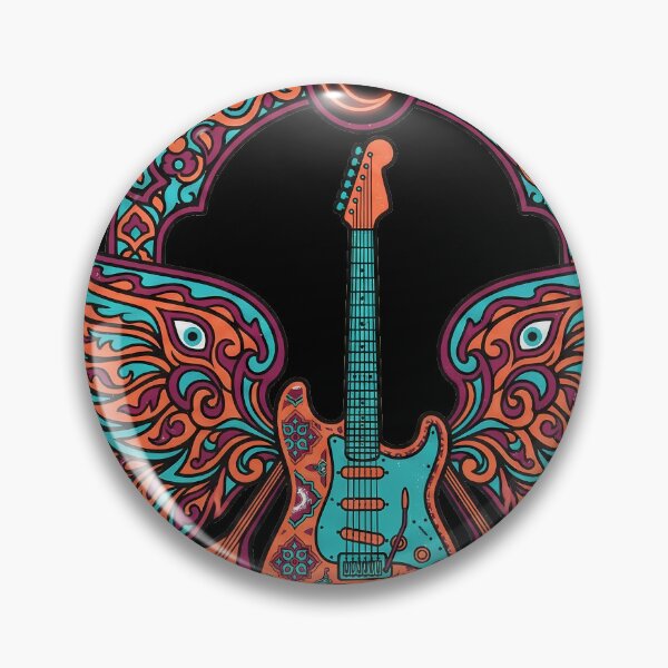 Item preview, Anatolian Fuzz Wings Guitar - 70s Psychedelic Rock Neon Streetwear designed and sold by etuvibes.