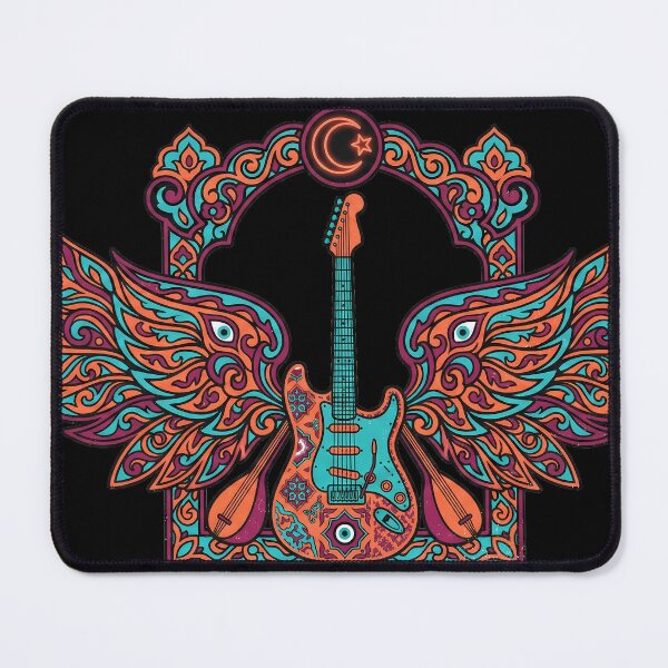 Item preview, Anatolian Fuzz Wings Guitar - 70s Psychedelic Rock Neon Streetwear designed and sold by etuvibes.