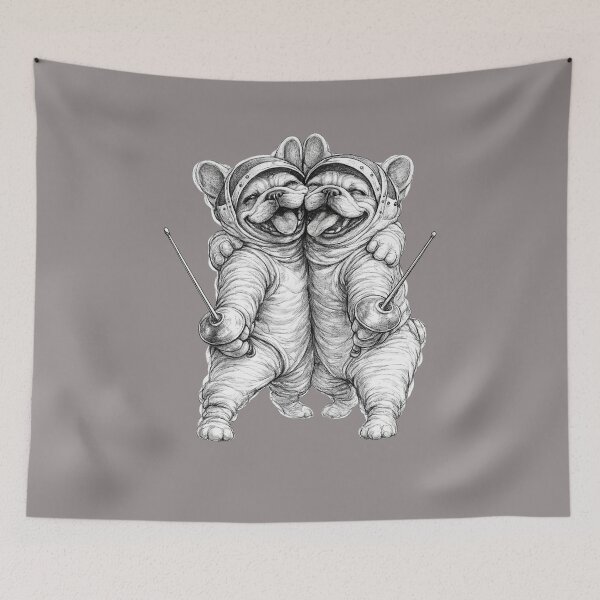 Item preview, Fencer Bulldogs Hug designed and sold by ChillCharmStudio.