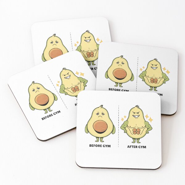 Item preview, Funny Avocado Before and After Gym Muscular Transformation designed and sold by DrawHandArt.
