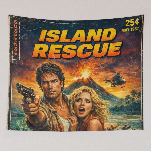Item preview, Rescue on the Island Retro on VHS designed and sold by Vexel - Digital Armor.