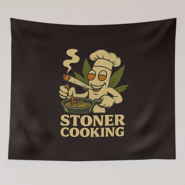 Item preview, High Chef Cooking - Funny Marijuana Stoner Cook Illustration designed and sold by Stone-T .