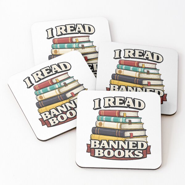 Item preview, I Read Banned Books Literary Freedom Book Lover Art  designed and sold by The Junto Shop.
