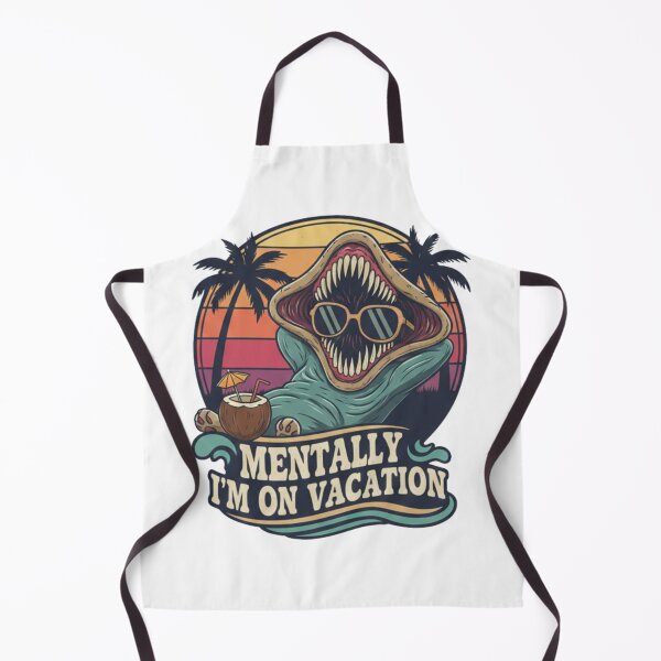 Item preview, Mentally I'm On Vacation Demogorgon Cat Retro Summer designed and sold by rjjvstudio26.