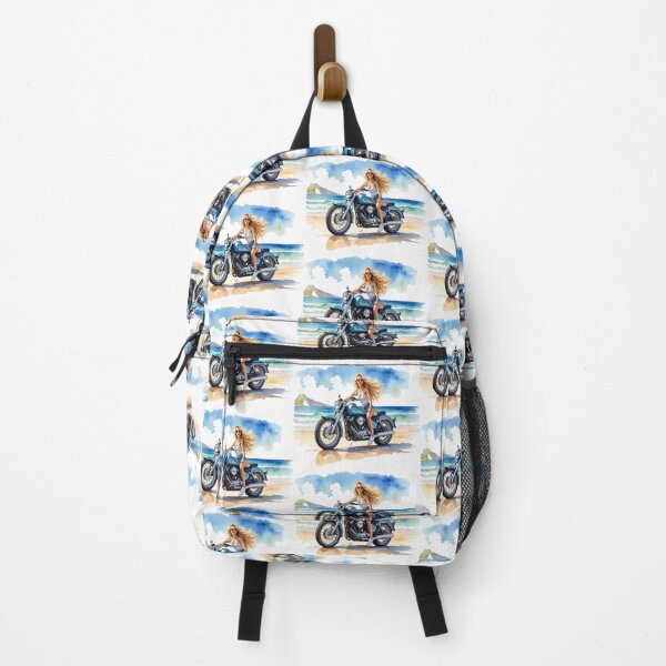 Item preview, Summer, sea and engine, cruiser motorcycle with blonde woman designed and sold by LiskoDesign.