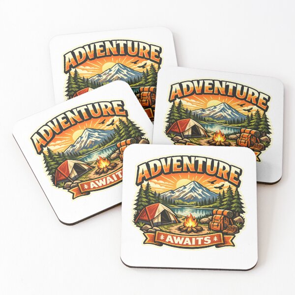 Item preview, Adventure Awaits – Camping, Mountains & Outdoor Retro Illustration designed and sold by alex-oliveira.