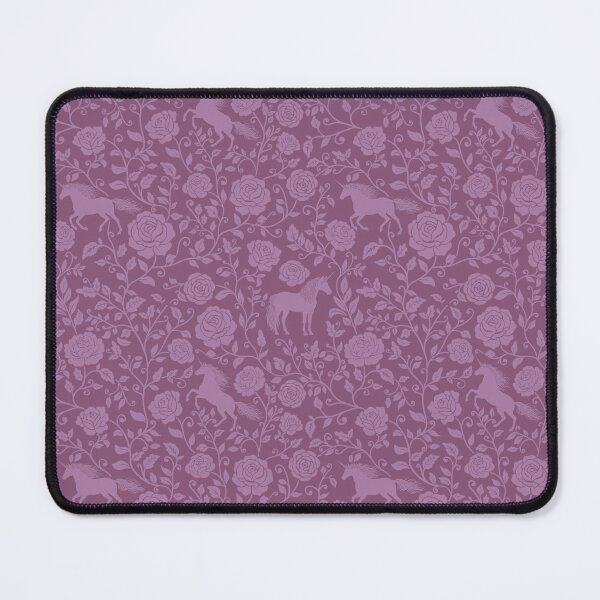 Item preview, Unicorn & Rose Floral Silhouette Seamless Pattern – Magical Mythical Botanical Design in Dusky Pink designed and sold by WildLakePatterns.