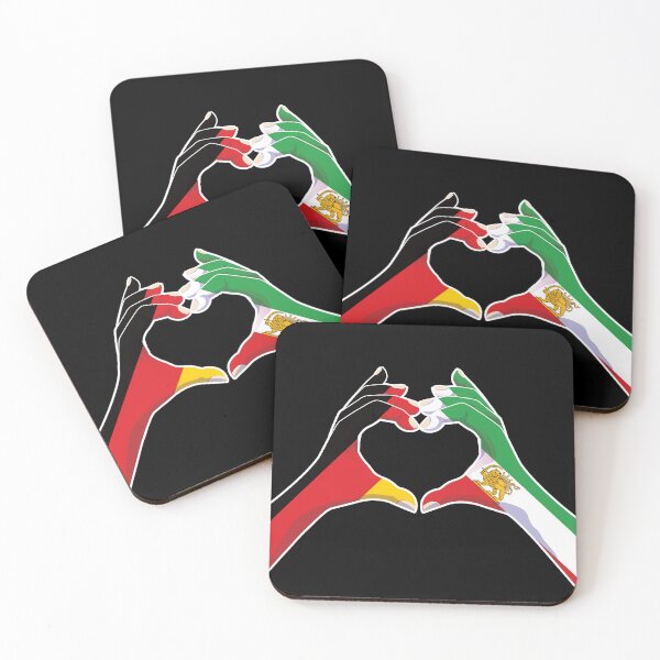 Item preview, German–Iranian Unity | Heart Hands with Lion and Sun designed and sold by FlagX.