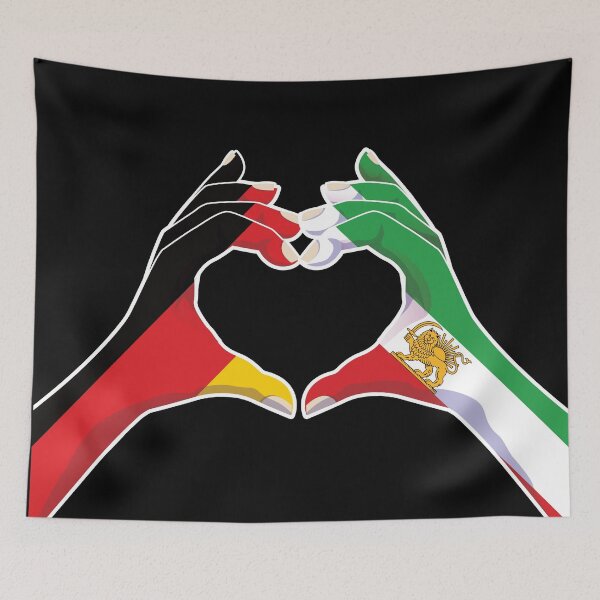 Item preview, German–Iranian Unity | Heart Hands with Lion and Sun designed and sold by FlagX.