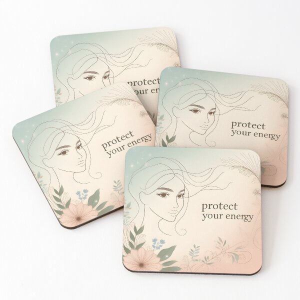 Item preview, Protect Your Energy Quote Art | Feminine Spiritual Self Care Minimal Illustration designed and sold by shopwithcare.