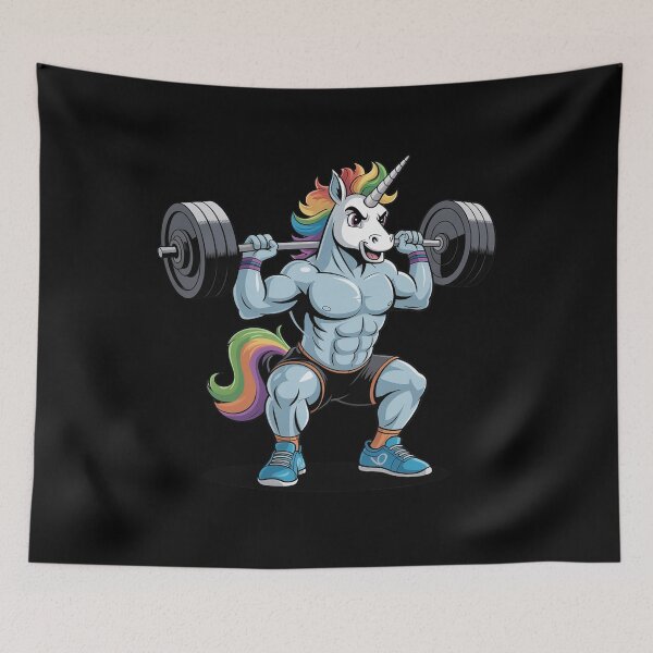 Item preview, Weightlifing Barbell - Unicorn Weightlifter designed and sold by AmandasHastie.